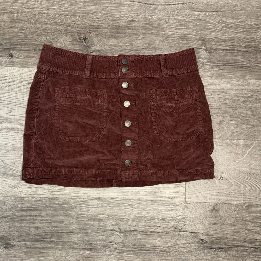 Free People Brown Button-Front Skirt 28 NEW